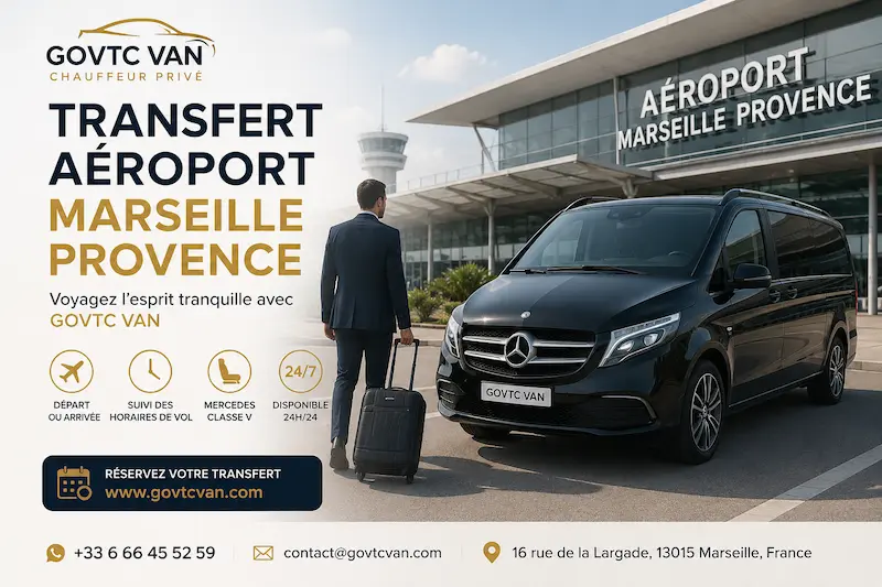 Transfert port de croisière Marseille en van avec chauffeur privé et bagages